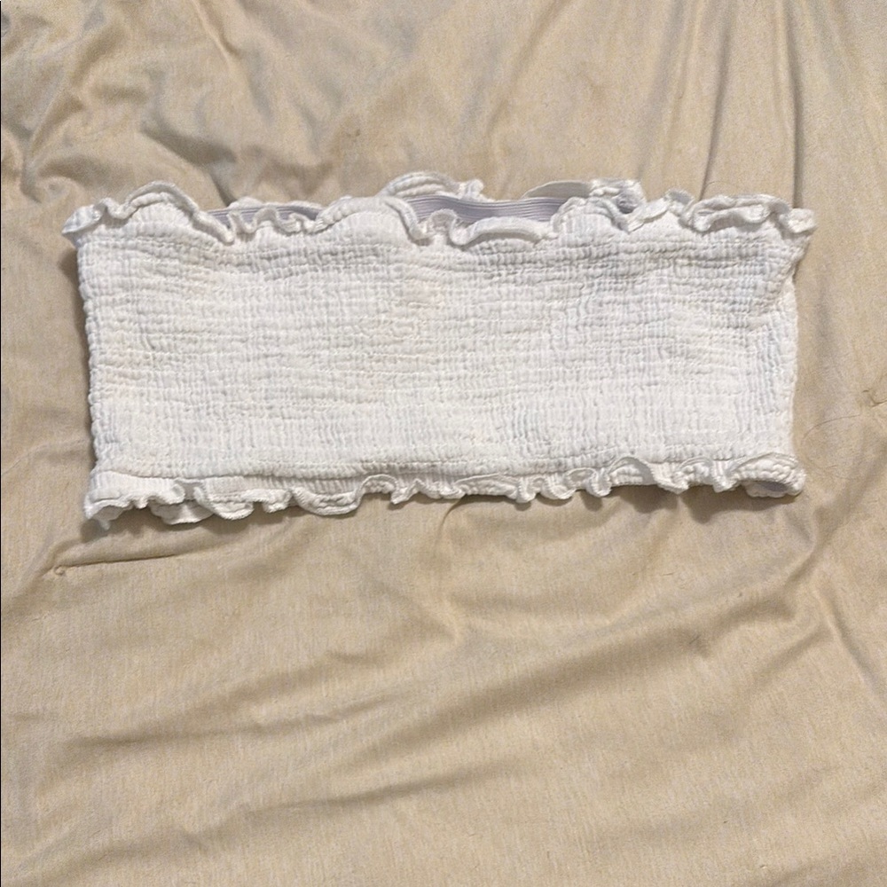 SHEIN Cream Textured Tube Top